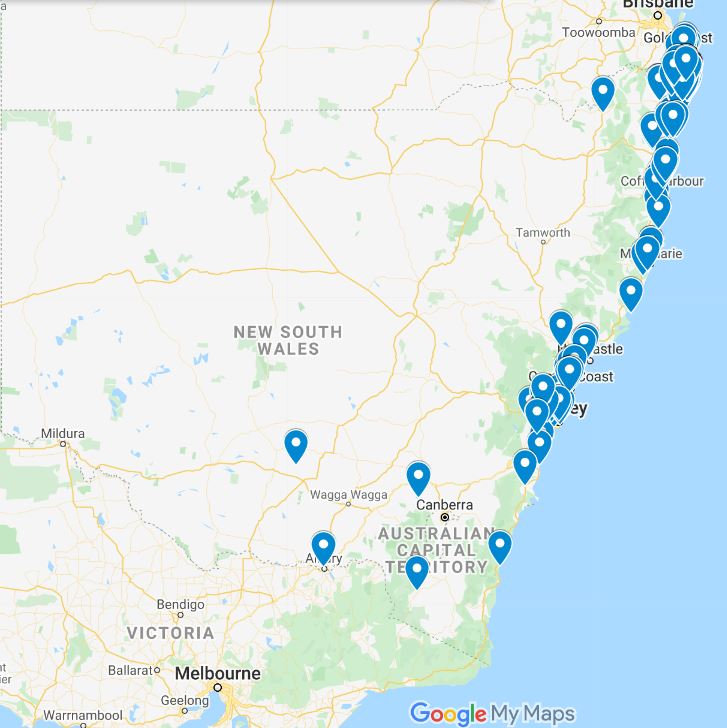 Project Locations - Australian overview